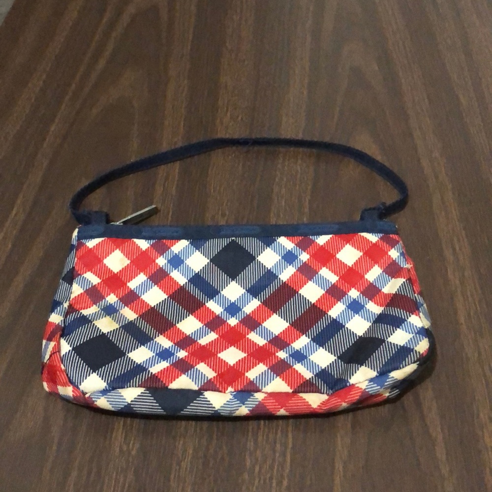 Lesportsac Bag handbag Plaid Red White Blue